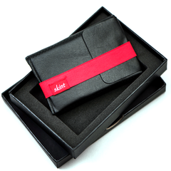Skint Leather Wallet - Black/Red