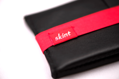 Skint Leather Wallet - Black/Red