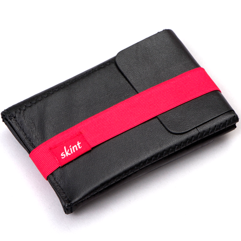 Skint Leather Wallet - Black/Red