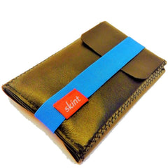 Skint Leather Wallet - Black/Blue