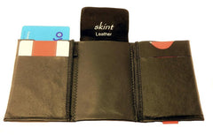 Skint Leather Wallet - Black/Red