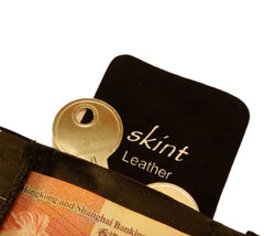 Skint Leather Wallet - Black/Blue